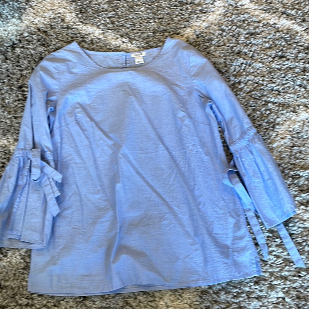 Jcrew XS chambray bell sleeve top